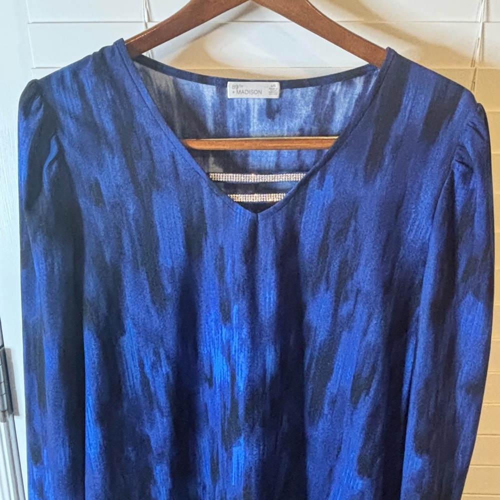 89th & Madison Blue and Black Dress